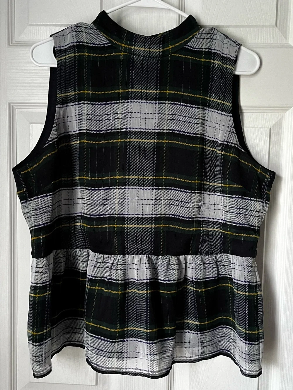 J. Crew Sleeveless Peplum Top in Gilded Highland Tartan Plaid